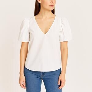 Amanda‎ Uprichard White Cotton Blouse Size Small